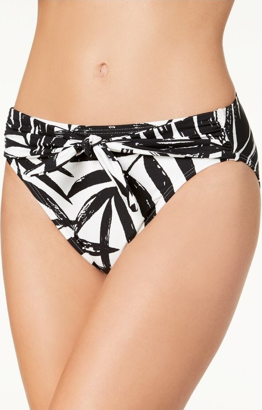Carmen Marc Valvo Swim Bottom Women's Size M Black White Tie Front NWT